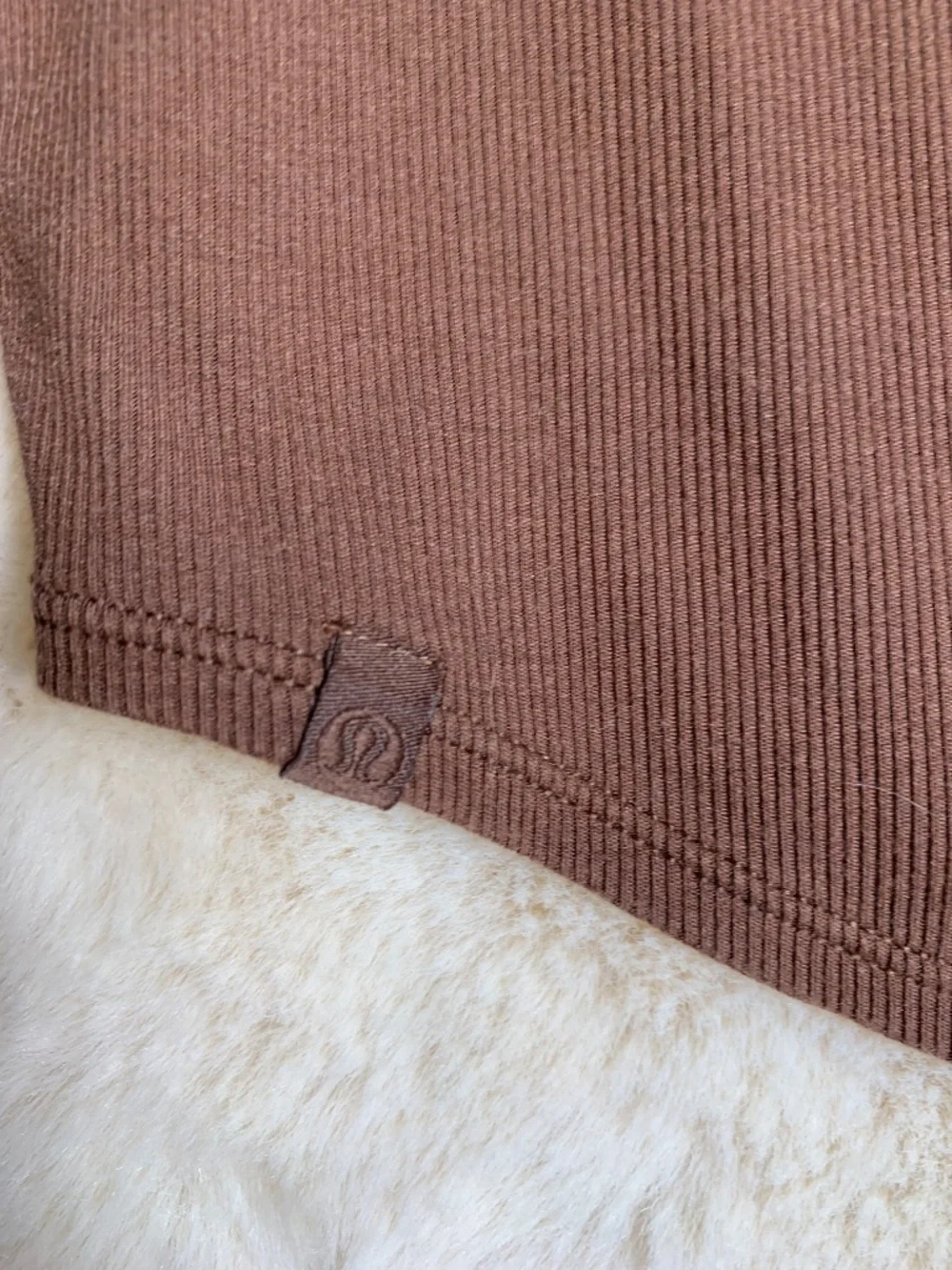 Lululemon twist back king sleeved tank in Brown Java